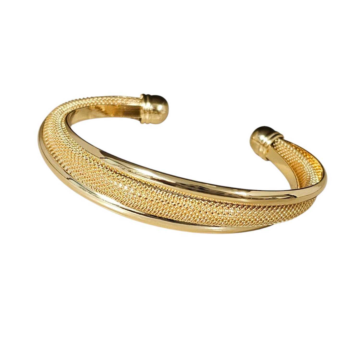 Capri Moon Gold Italian Design Mesh Cuff Bracelet